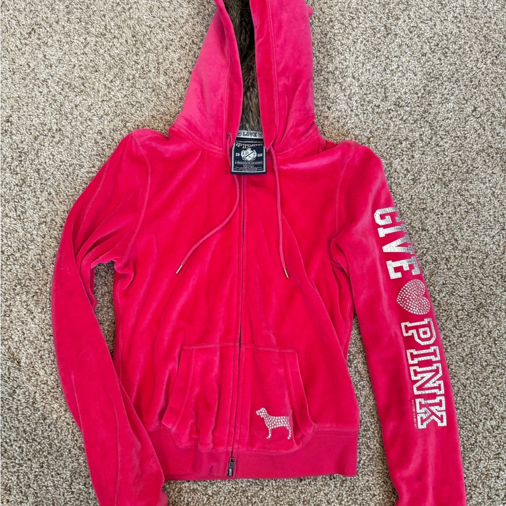 PINK Victoria's Secret Faux Fur Lined Hoodie